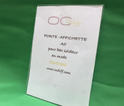 Porte affichettes A5 pour bacs soldeurs